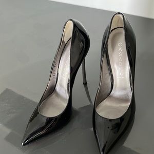 Casadei Black Stilettos with silver heel
